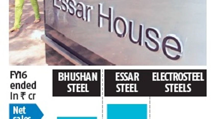 Bhushan Steel & Essar Steel consolidated data and Electrosteel Steels standalone data; Compiled by BS Research Bureau. Source: Capitaline Bhushan Steel & Essar Steel consolidated data and Electrosteel Steels standalone data; Compiled by BS Research Bureau. Source: Capitaline