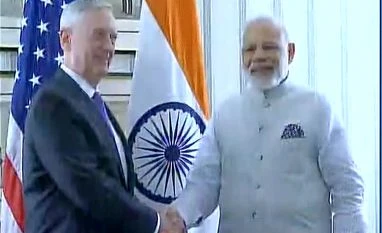 US Defence Secretary James Mattis calls on PM Modi in Washington DC James Mattis, Narendra Modi