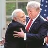 Donald Trump, Narendra Modi, hug