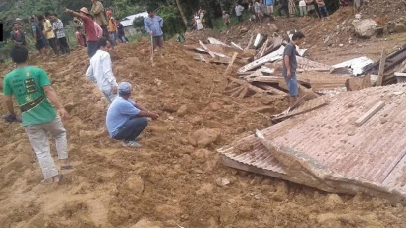 Arunachal landslide, arunachal flood Landslide in Papumpare district of Arunachal Pradesh.