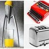 Role of design in evoking emotion and creating a strong connection with the consumer. (Clockwise from above left) The Alessi PSJS Juicer, design by Philippe Starck; Olivetti Valentine Typewriter, design by Ettore Sottsass (1969); Dualit Toaster, desi