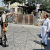 File photo. Restrictions in Downtown in Srinagar on Tuesday.