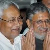 Bihar Chief Minister Nitish Kumar along with Deputy Chief Minister Sushil Kumar Modi during the swearing-in ceremony of ministers for Bihar cabinet at Raj Bhawan in Patna on Saturday. File photo: PTI