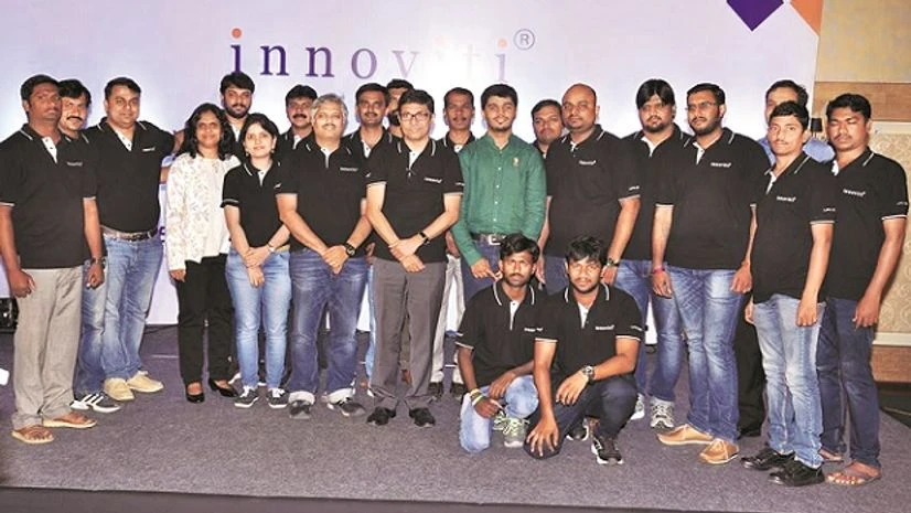 Innoviti's founder Rajeev Agarwal with his team Innoviti's founder Rajeev Agarwal with his team