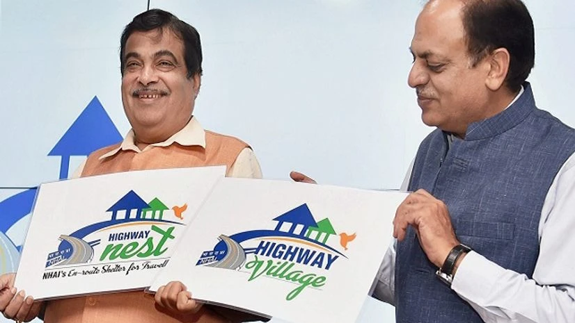 Nitin Gadkari Transport Minister Nitin Gadkari unveils Highway village logo and Highway NEST at a programme, in New Delhi. Photo: PTI