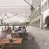 Lucerne, Switzerland, busker, Rathaus brewery