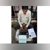 A man typing a legal document on a type-writer outside the Civil Court in Mumbai on Friday. Photo: PTI