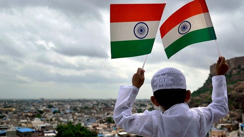 Independence Day, Indian tri-colour, I-Day A boy waves the Indian tri-colour flags at Mehrangarh Fort road on the eve of Independence Day in Jodhpur, Rajasthan. (Photo: PTI)