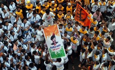 On Janmashtami, 'Dahi Handi' acquired nationalistic flavour in Mumbai Members from a Govinda mandal's tribute to martyred army soldier Nilesh Sawant while celebrating Dahi Handi on the occasion of Krishna Janmashtami in Mumbai on Tuesday, August 15, 2017. Photo: Kamlesh Pednekar