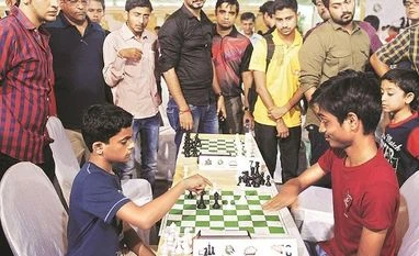 Three young chess players who could be the next world beaters Nihal Sarin (left) and Aravindh Chithambaram at the Rapid & Blitz tournament in Bengaluru. Photo: Saggere Radhakrishna