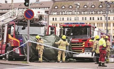 Police in Finland shoot man after stabbing attack Rescue personnel cordon the place where several people were stabbed, at Turku Market Square, Finland Photo: Reuters