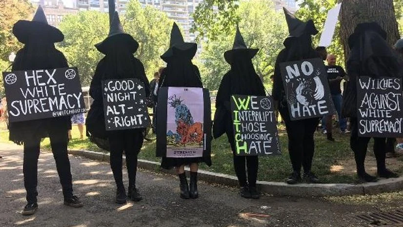 Witches against white supremacy. Photo: Twitter (@BearUNLV) Witches against white supremacy. Photo: Twitter (@BearUNLV)