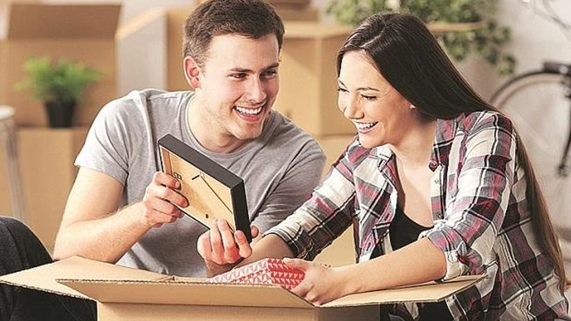 adults, couple, household goods adults, couple, household goods