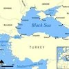 Black sea on a map