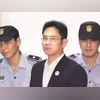 Lee Jae-yong, Samsung, jail A South Korean court on Friday sentenced Lee Jae-yong (centre) to five years in jail.