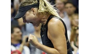 Maria Sharapova scores thumping win on Grand Slam return after 15-month ban Maria Sharapova reacts after defeating Simona Halep 6-4, 4-6, 6-3 in their opening round match in the U.S. Open tennis tournament in New York. Photo: PTI/AP