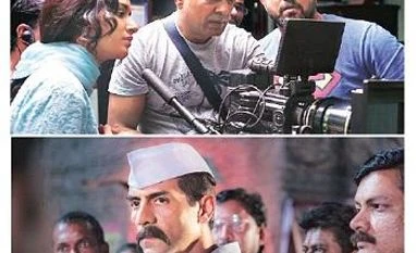 Daddy and Haseena Parkar aim to change the way Bollywood tells its stories (Top) Director Apoorva Lakhia (far right) with Shraddha Kapoor on the sets of Haseena Parkar; Arjun Rampal as Arun Gawli in Daddy