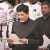 Piyush Goyal being sworn-in as a Cabinet Minister at Rashtrapati Bhavan on Sunday. Photo: PTI