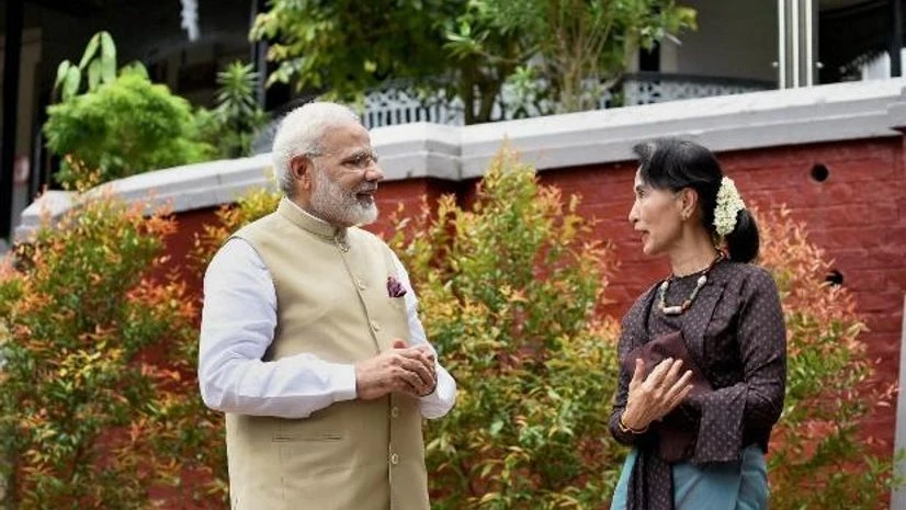 Narendra Modi, Aung San Suu Kyi Narendra Modi, Aung San Suu Kyi