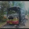 #Visuals Group of 10-15 Naxals torched a passenger bus in Bijapur's Todempara, yesterday. No passengers injured. Photo: ANI