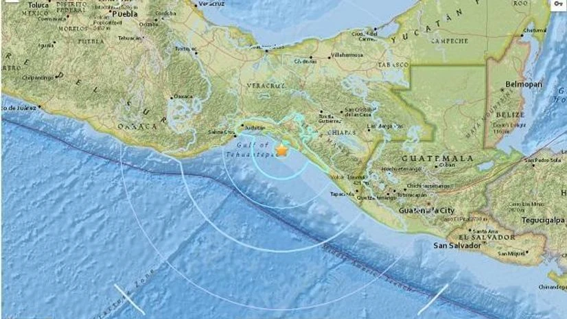 Mexico earthquake Mexico's coast hit by 8.0 magnitude earthquake on Friday. Map of the earthquake tremors from the epicentre. Screenshot: USGS website.