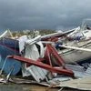 This image made from video shows damage from Hurricane Irma in St. Thomas, U S Virgin Islands, Thursday, Sept. 7, 2017. Hurricane Irma weakened slightly Thursday with sustained winds of 175 mph, according to the National Hurricane Cent