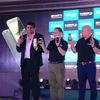 Piyush Puri, VP, InFocus and Sharp, Luo Zhongsheng, Global CEO Sharp, InFocus Mobile and Mike Wang, VP, Infocus and Sharp at the launch of Snap 4 and Turbo 5 Plus  Photo: Khalid Anzar