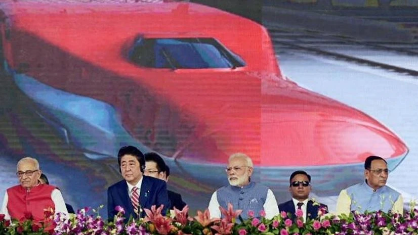 Narendra Modi, Shinzo Abe, High Speed Rail Project, Bullet Train, Ahmedabad Narendra Modi, Shinzo Abe, High Speed Rail Project, Bullet Train, Ahmedabad