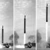 An undated picture of the Hwasong-12 missile launch, which was guided by North Korean leader Kim Jong Un. KCNA via Reuters