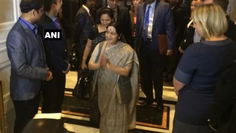 sushma swaraj Sushma Swaraj reached New York for 72nd UN General Assembly