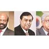L-R: Shiv Nadar, Mukesh Ambani, Azim Premji