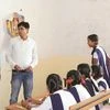 Om Prakash Choudhary interacts with students in Raipur