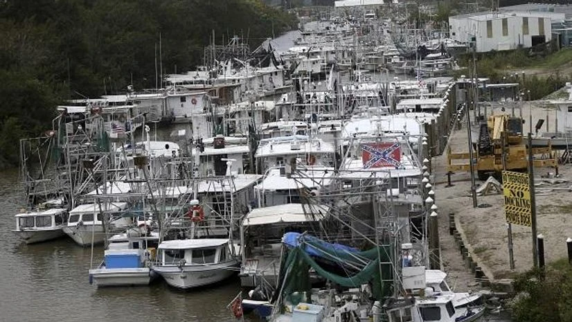 Hurricane Nate Boats from communities along the outer shorelines are stacked into the Violet Canal for safe harbor in Violet, La., in preparation for Hurricane Nate, expected to make landfall on the Gulf Coast. Photo: PTI