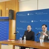 Finance Minister Arun Jaitley with Arvind Panagariya at Columbia University. (Photo: Twitter)