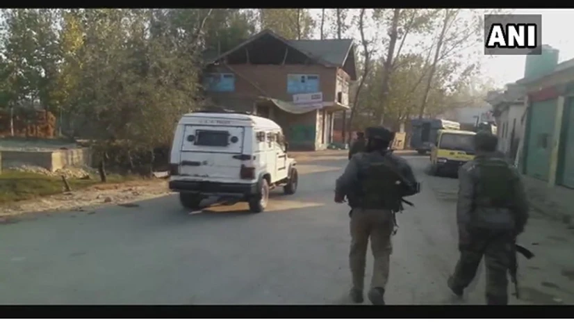 terrorists, army, security forces,encounter, LeT commanders, militants Two terrorists Wasim Shah and Hafiz Nisar gunned down by security forces in an encounter in J&K's Pulwama (Photo: Twitter, @ANI)