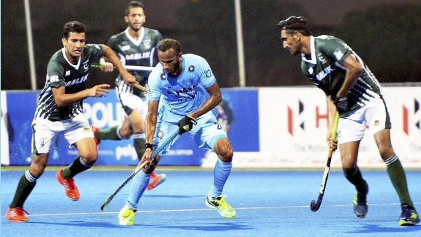 India's Sunil in action against Pakistan during their match at the 10th men's Asia Cup hockey tournament, in Dhaka on Sunday. Photo: PTI India's Sunil in action against Pakistan during their match at the 10th men's Asia Cup hockey tournament, in Dhaka on Sunday. Photo: PTI
