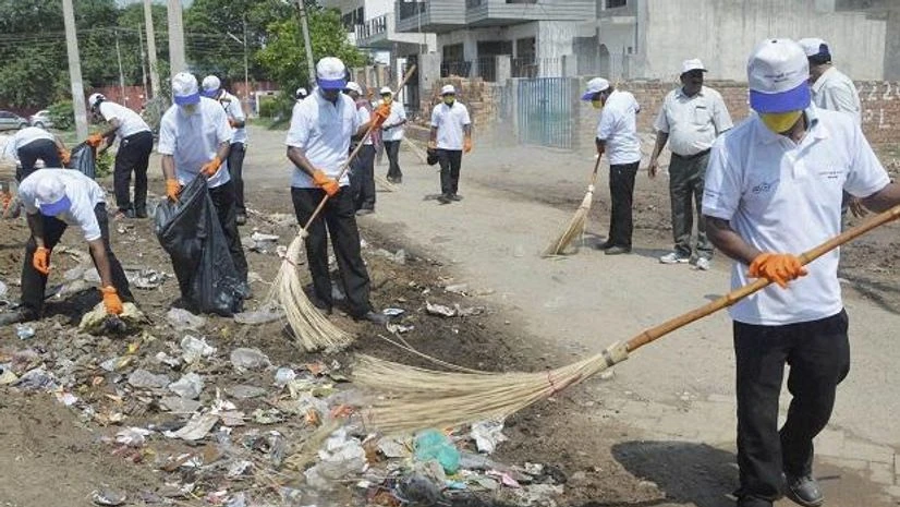 Swachh Bharat, clean India, sweeping Swachh Bharat, clean India, sweeping