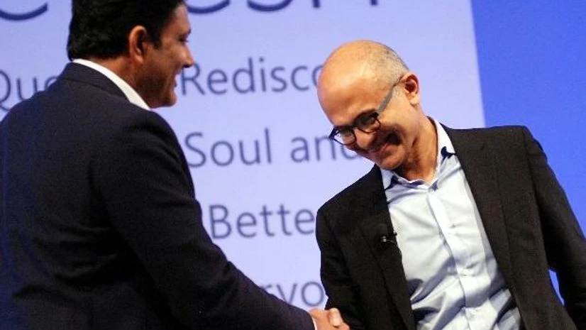 Satya Nadella, Anil Kumble Satya Nadella, Anil Kumble