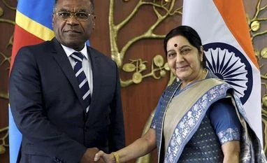 Sushma meets Congo deputy PM Okitundu, holds bilateral talks to boost ties Sushma Swaraj, Congo, Leonard She Okitundu