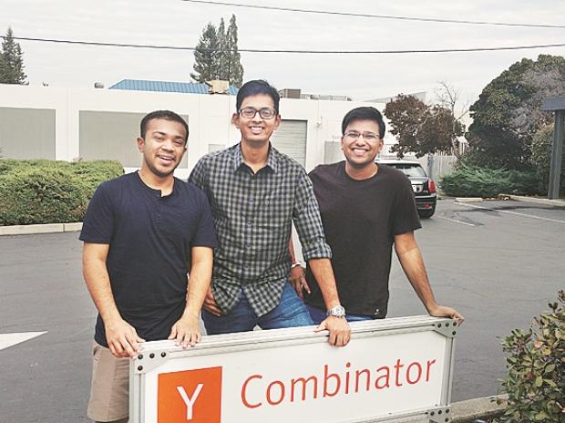 Playment co-founders Akshay Lal, Ajinkya Malasane, and Siddharth Mall at Y Combinator