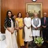 Ms Manushi Chhillar, Miss World 2017 calls on PM @narendramodi  in New Delhi. Photo: (PIB Twitter)
