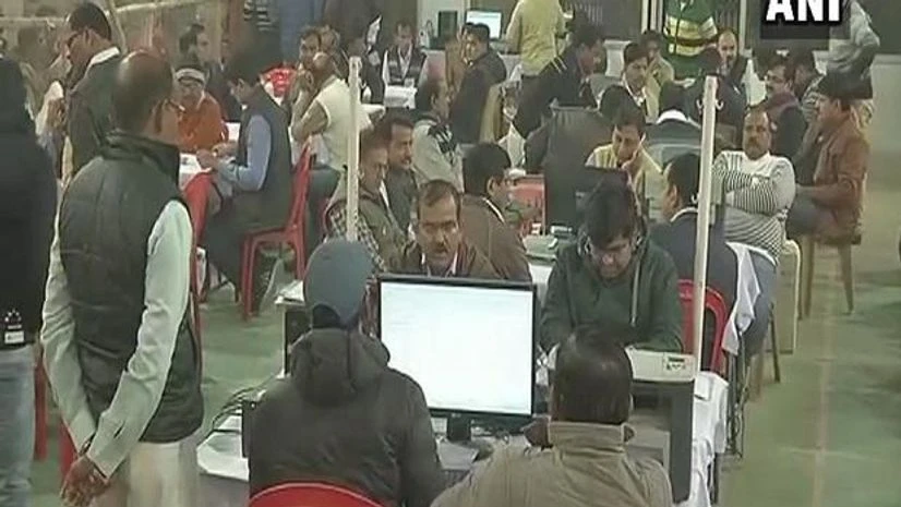 UP Civic Polls UP local body polls counting to begin shortly. Visuals from counting centre in Lucknow. (Photo: ANI)