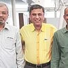 (From left)  Nuvepro Chairman  S Janakiraman with 1Crowd co-founder Anup Kuruvilla and chief executive Giridhar LV