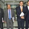 Deputy RBI governor B P Kanungo, Deputy RBI governor N S Vishwanathan, RBI Governor Urjit Patel and Deputy RBI governor Viral V Acharya during RBI monetary policy meeting. Photo: Kamlesh Pednekar