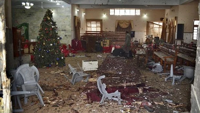 A Pakistani walks in the main hall of a church following a suicide attack in Quetta, Pakistan, Sunday | Photo: AP/PTI Pakistan terror attack