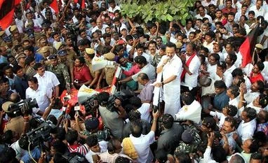 Campaign hots up for R K Nagar bypoll: DMK accuses AIADMK of bribing voters DMK Working President M K Stalin campaigning for the party candidate Maruthu Ganesh at the Dr Radhakrishnan Nagar constitutency in Chennai on Sunday