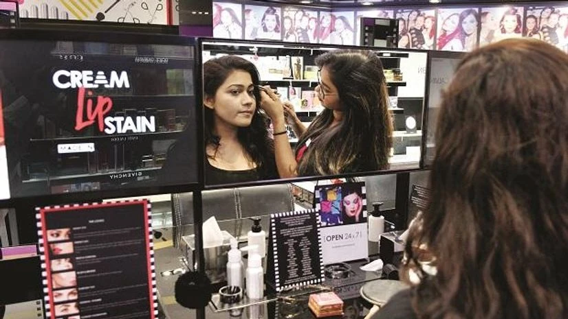 The store trains its employees to familiarise customers with the brands on display and assist them with live make-up tutorials. Photo: Kamlesh D Pednekar The store trains its employees to familiarise customers with the brands on display and assist them with live make-up tutorials. Photo: Kamlesh D Pednekar