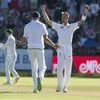 South African bowler Dale Steyn celebrates the wicket of Indian batsman Shikhar Dhawan on the first day of the first test between South Africa and India at Newlands Stadium, in Cape Town Photo: AP | PTI