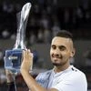 Nick Kyrgios of Australia holds the trophy after winning his final match against Ryan Harrison of the U.S. 6-4, 6-2, during the Brisbane International tennis tournament in Brisbane, Australia: Photo: AP | PTI