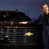 General Motors Global Design chief Michael Simcoe helps unveil new Chevy Silverado trucks at the North American International Auto Show in Detroit. Photo: Reuters